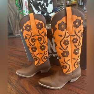 Dingo Brown & Orange Leather Boots